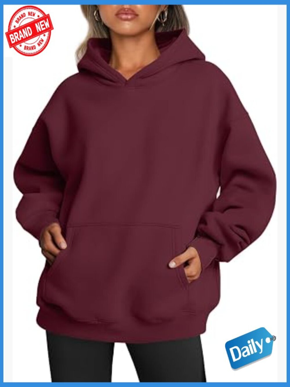Oversized Hoodie Pullover Sweatshirt Fall Casual Y2K Fleece Pocket Long Sleeve